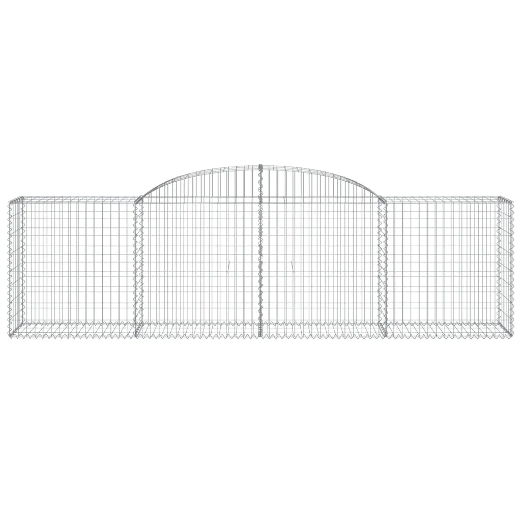Kaarekujulised gabioonkorvid aiaseinaks, 8 tk, 300 x 50 x 80/100 cm, tsingitud raud