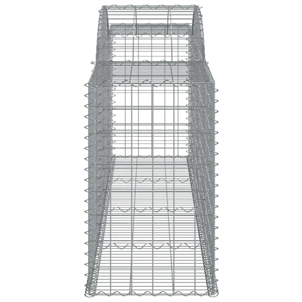 Kaarekujulised gabioonkorvid aiaseinaks, 8 tk, 300 x 50 x 80/100 cm, tsingitud raud