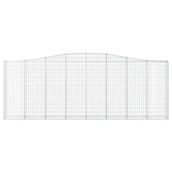 Kaarekujulised gabioonkorvid aiaseinaks, 8 tk, tsingitud rauast, hõbedane, 400 x 30 x 140/160 cm – 4