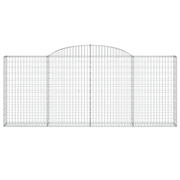 Kaarekujulised gabioonkorvid aiapiirdeks, 8 tk, tsingitud raud, hõbedane, 300 x 30 x 120/140 cm – 4