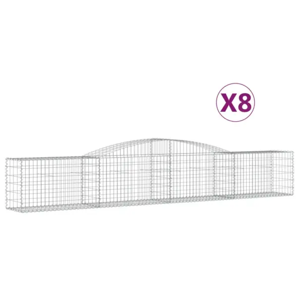 Kaarekujulised gabioonkorvid tugiseinaks, 8 tk, tsingitud raud, 400 x 50 x 60/80 cm – 2