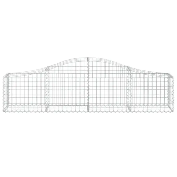 Kaarekujulised gabioonkorvid aiamüürile, 9 tk, hõbedane tsingitud raud, 200 x 30 x 40/60 cm – 4