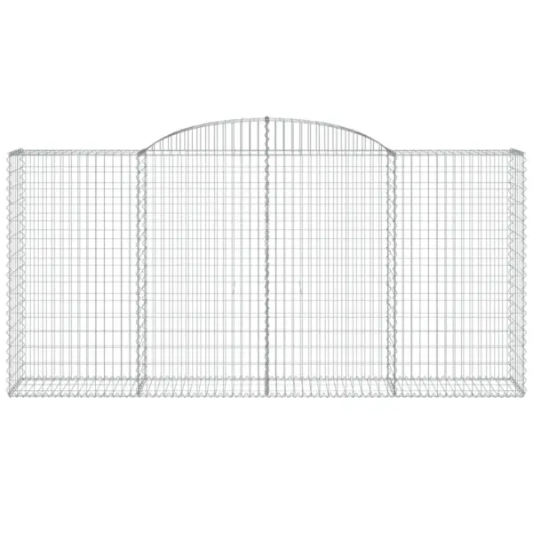 Kaarekujulised gabioonkorvid aiaseinaks, 9 tk, 300 x 50 x 140/160 cm, tsingitud raud, hõbedane – 4