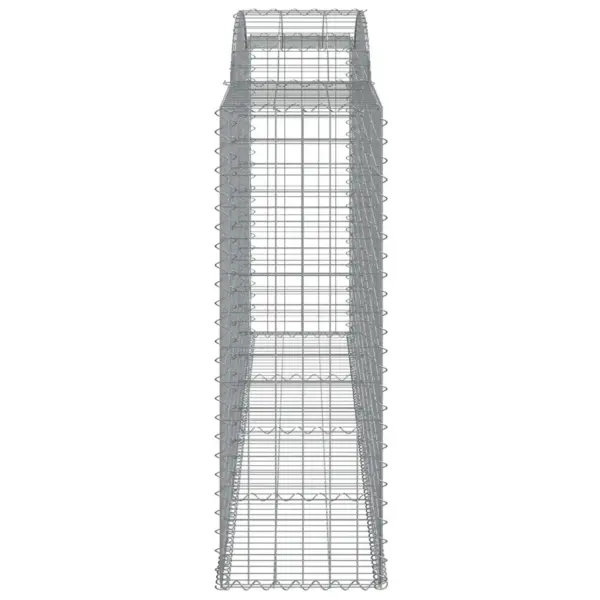 Kaarekujulised gabioonkorvid aiaseinaks, 9 tk, 300 x 50 x 140/160 cm, tsingitud raud, hõbedane – 5