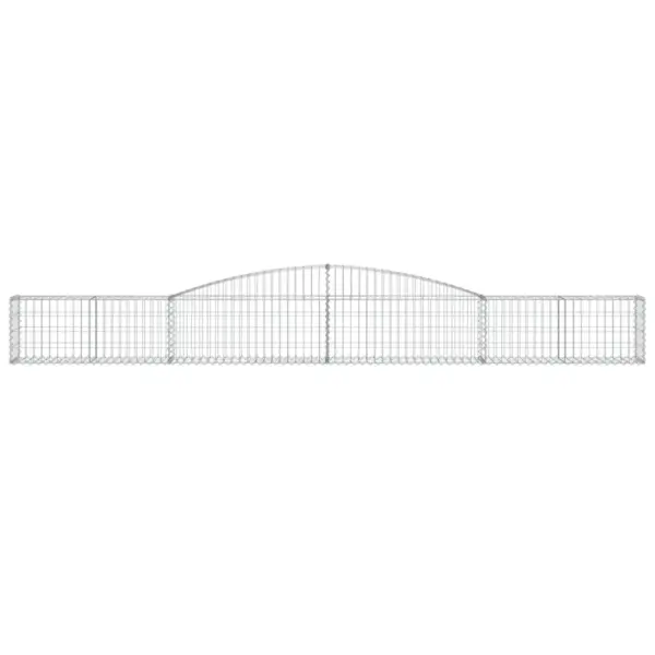 Kaarekujulised gabioonkorvid tugiseinaks, 9 tk, tsingitud raud, hõbedane, 400 x 30 x 40/60 cm – 4