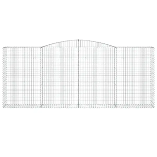 Kaarekujulised gabioonkorvid aiamüüri jaoks, 9 tk, tsingitud raud, hõbedane, 400 x 50 x 160/180 cm – 4