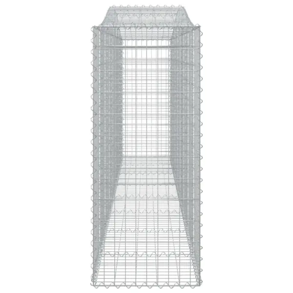 Kaarekujulised gabioonkorvid tugiseinaks, 9 tk, tsingitud raud, hõbedane, 400 x 50 x 120/140 cm – 5