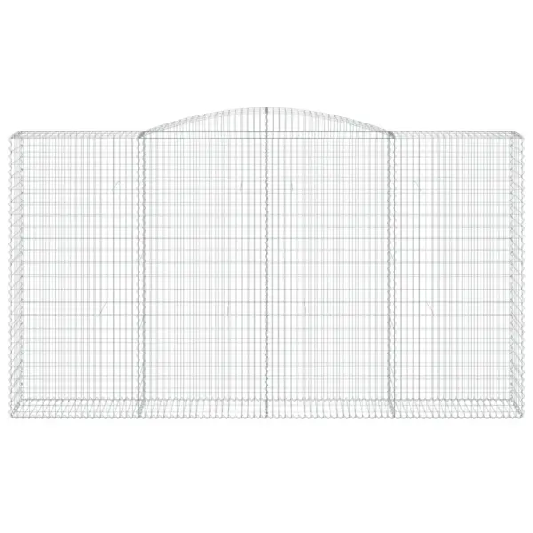 Kaarekujulised gabioonkorvid aiamüüriks, 10 tk, tsingitud raud, hõbedane, 400 x 50 x 220/240 cm – 4