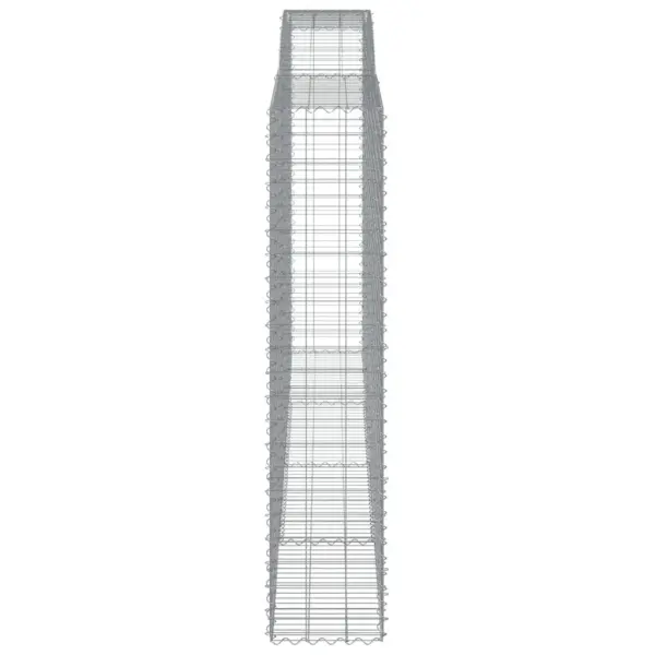 Kaarekujulised gabioonkorvid aiamüüriks, 10 tk, tsingitud raud, hõbedane, 400 x 50 x 220/240 cm – 5