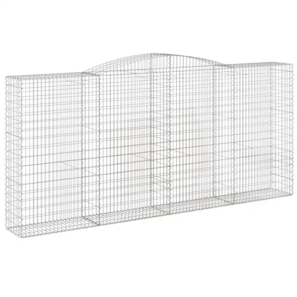 Kaarekujulised gabioonkorvid aiaseinaks, 10 tk, tsingitud raud, hõbedane, 400 x 50 x 180/200 cm – 3