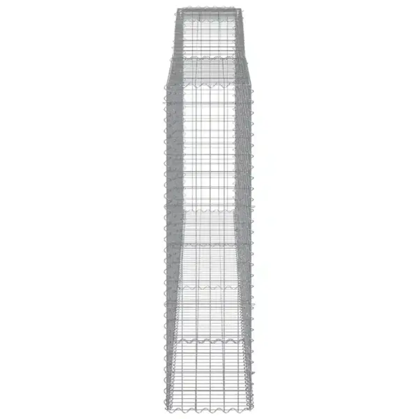 Kaarekujulised gabioonkorvid aiaseinaks, 10 tk, tsingitud raud, hõbedane, 400 x 50 x 180/200 cm – 5