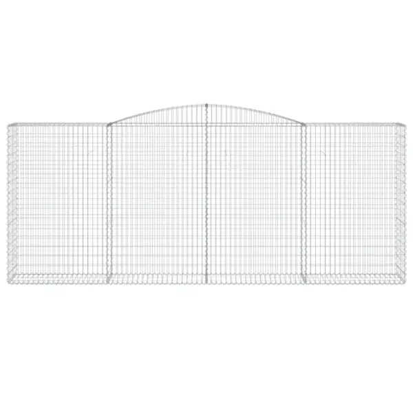 Kaarekujulised gabioonkorvid aiaseinaks, 10 tk, tsingitud raud, hõbedane, 400 x 50 x 160/180 cm – 4