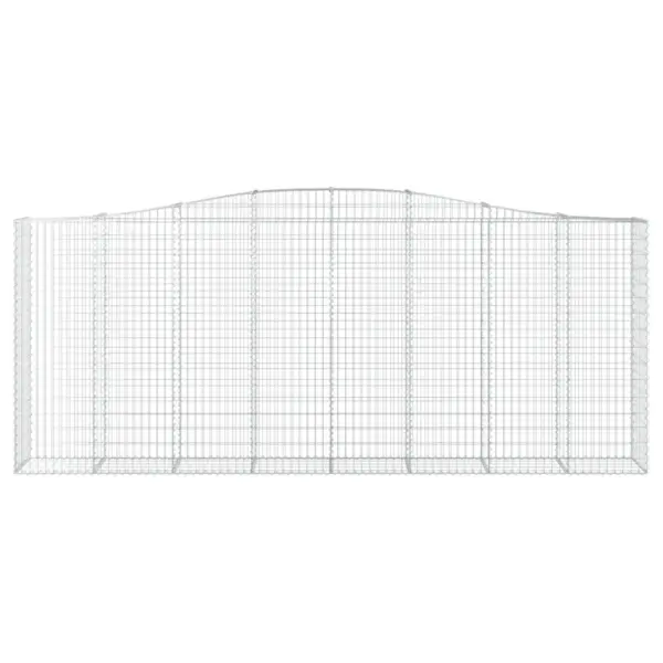 Kaarekujulised gabioonkorvid aiaseinaks, 10 tk, tsingitud raud, hõbedane, 400 x 50 x 160/180 cm – 4