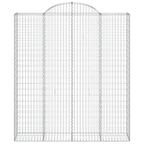 Kaarekujulised gabioonkorvid aiaseinaks, 11 tk, tsingitud raud, hõbedane, 200 x 50 x 220/240 cm – 4