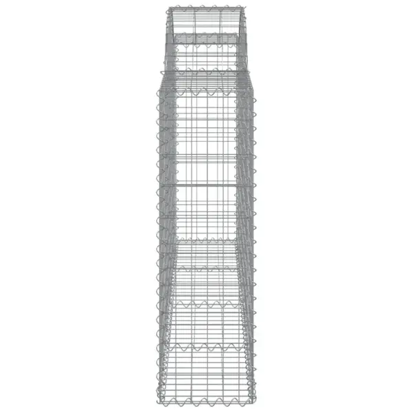 Kaarekujulised gabioonkorvid aiaseinaks, 14 tk, tsingitud rauast, hõbedane, 200 x 30 x 100/120 cm – 5
