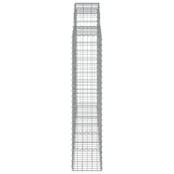 Kaarekujulised gabioonkorvid aiaseinaks, 15 tk, tsingitud raud, hõbedane, 200 x 30 x 140/160 cm – 5