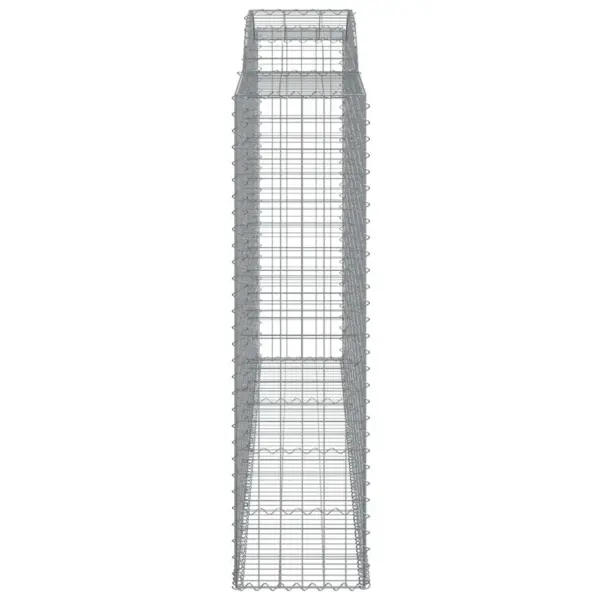 Kaarekujulised gabioonkorvid aiaseinaks, 17 tk, hõbedane tsingitud raud, 300 x 50 x 180/200 cm – 5
