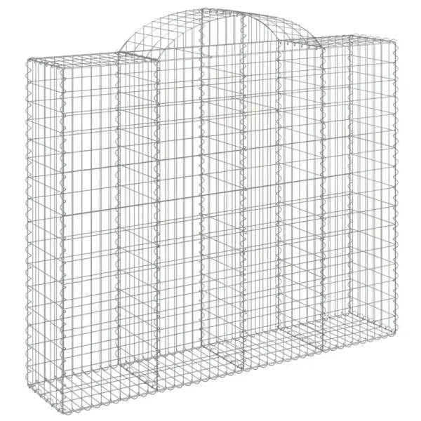 Kaarekujulised gabioonkorvid aiaseinaks, 18 tk, tsingitud raud, 200 x 50 x 160/180 cm - 3
