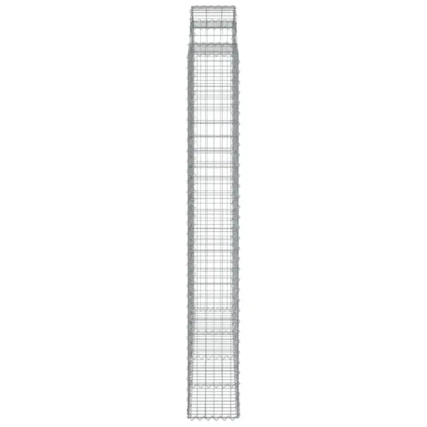 Kaarekujulised gabioonkorvid aiaseinaks, 2 tk, tsingitud raud, hõbedane, 200 x 30 x 220/240 cm – 5