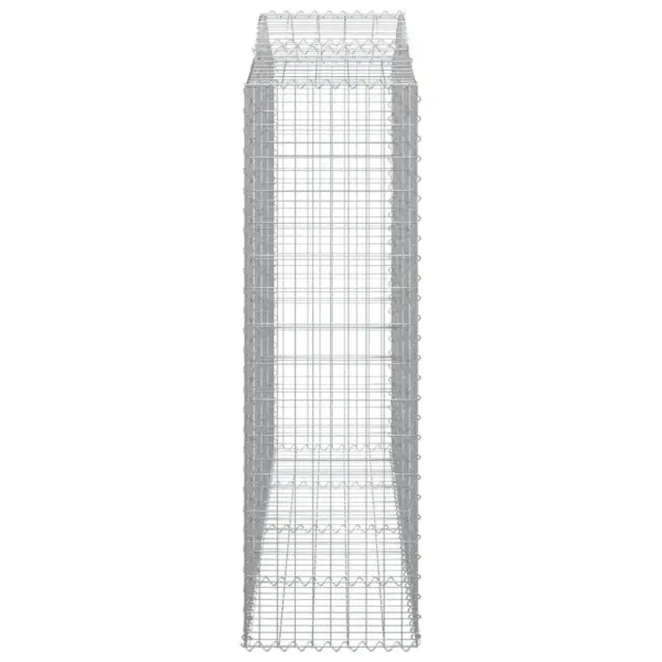 Kaarekujulised gabioonkorvid aiaseinaks, 2 tk, tsingitud raud, hõbedane, 200 x 50 x 160/180 cm – 5