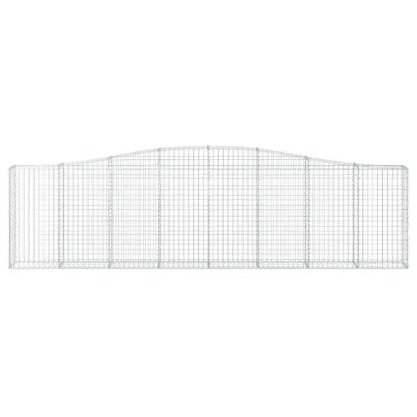 Kaarekujulised gabioonkorvid aiaseinaks, 3 tk, hõbedane tsingitud raud, 400 x 30 x 100/120 cm – 4