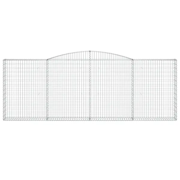 Kaarekujulised gabioonkorvid aiaseinaks 3 tk, tsingitud raud, hõbedane, 400 x 30 x 140/160 cm – 4