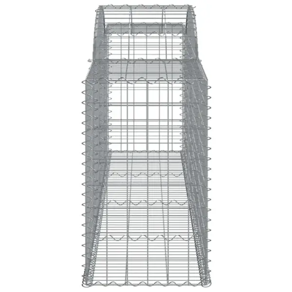 Kaarekujulised gabioonkorvid aiaseinaks, 4 tk, tsingitud raud, hõbedane, 300 x 50 x 80/100 cm – 5