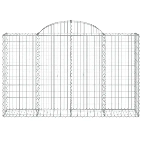 Kaarekujulised gabioonkorvid aiaseinaks, tsingitud raud, hõbedane, 40 tk, 200 x 50 x 120/140 cm – 4