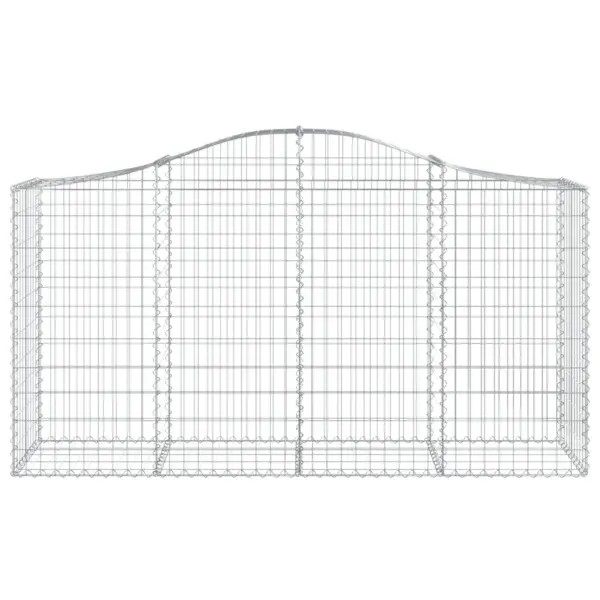 Kaarekujulised gabioonkorvid aiaseinaks, 7 tk, tsingitud raud, hõbedane, 200 x 50 x 100/120 cm – 4