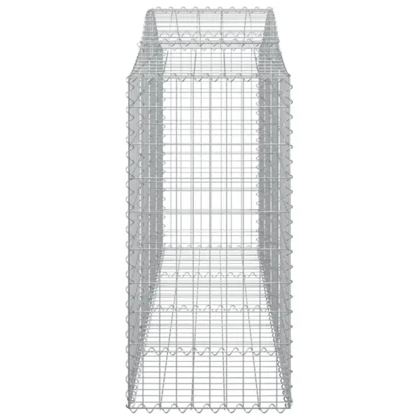 Kaarekujulised gabioonkorvid aiaseinaks, 7 tk, tsingitud raud, hõbedane, 200 x 50 x 100/120 cm – 5
