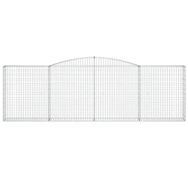 Kaarekujulised gabioonkorvid aiaseinaks, 7 tk, hõbedane tsingitud raud, 400 x 30 x 120/140 cm – 4