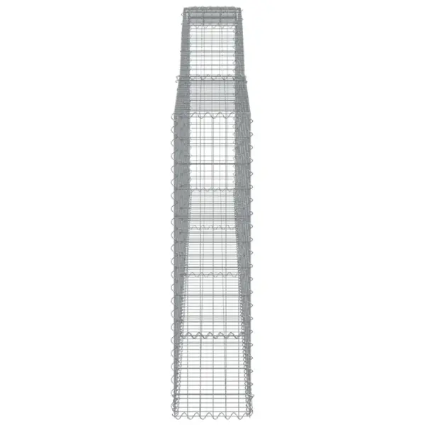 Kaarekujulised gabioonkorvid aiaseinaks, 7 tk, hõbedane tsingitud raud, 400 x 30 x 120/140 cm – 5