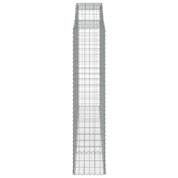Kaarekujulised gabioonkorvid aiaseinaks, 8 tk, hõbedane tsingitud raud, 300 x 50 x 220/240 cm – 5