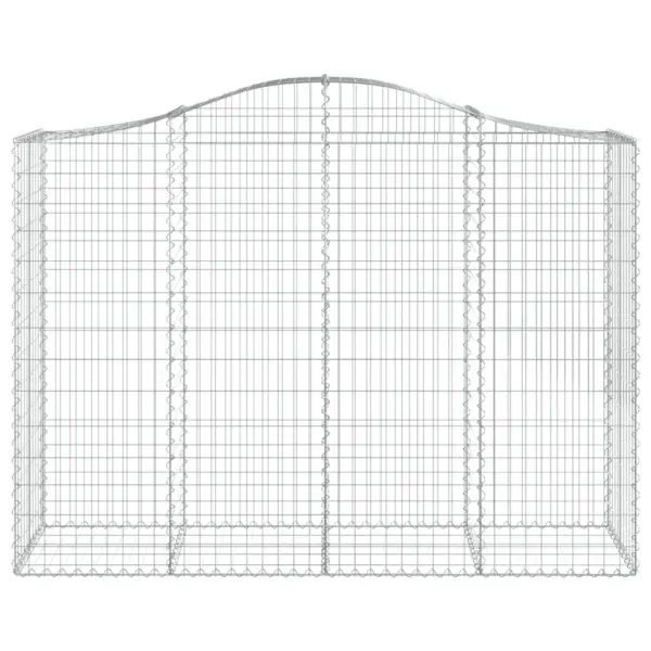 Kaarjad gabioonkorvid aiaseinale, 4 tk, tsingitud raud, hõbedane, 200 x 50 x 140/160 cm – 4