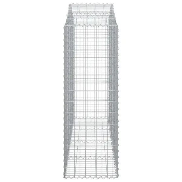 Kaarjad gabioonkorvid aiaseinale, 4 tk, tsingitud raud, hõbedane, 200 x 50 x 140/160 cm – 5