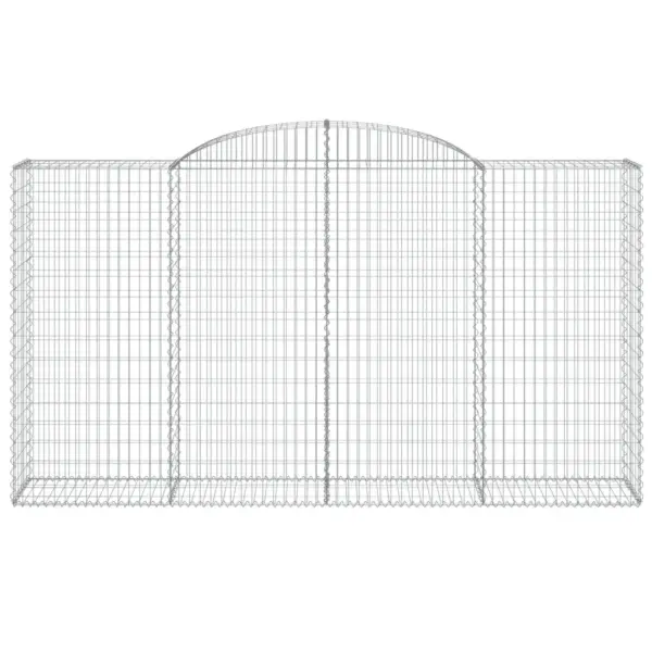 Kaarjad gabioonkorvid aiaseinaks, 5 tk, hõbedane, 300 x 50 x 160/180 cm, tsingitud raud – 4