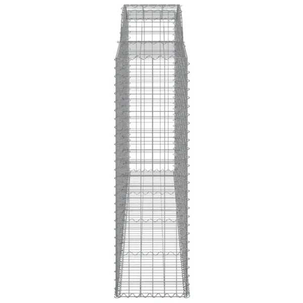 Kaarjad gabioonkorvid aiaseinaks, 5 tk, hõbedane, 300 x 50 x 160/180 cm, tsingitud raud – 5