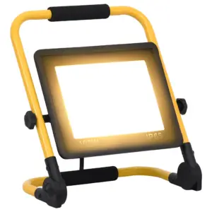 Käepidemega LED-prožektor 100 W, soe valge 3000 K, 7000 lm, must-kollane