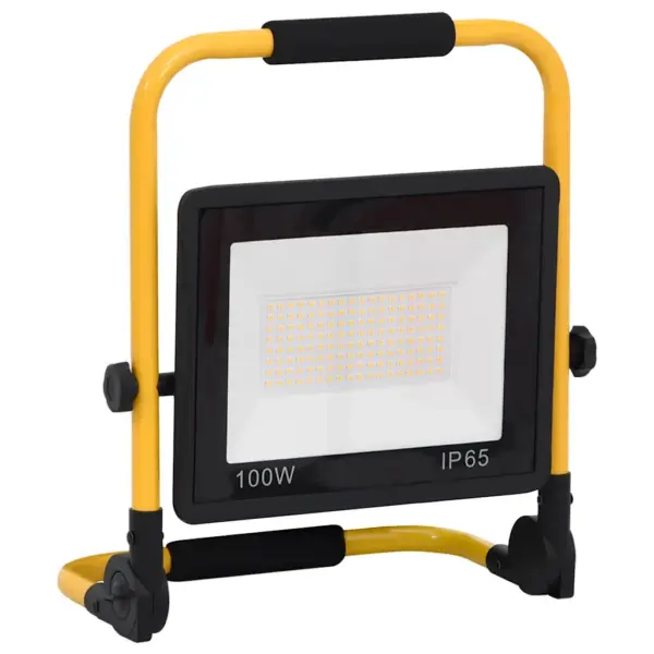 Käepidemega LED-prožektor 100 W, soe valge 3000 K, 7000 lm, must-kollane – 5