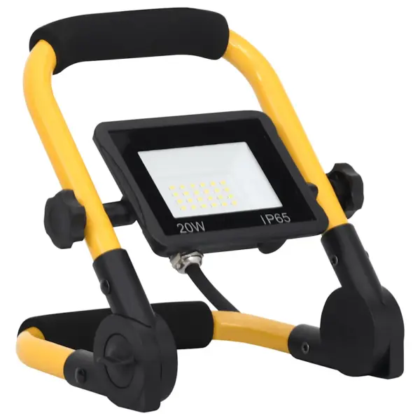 Käepidemega LED-prožektor tööde valgustamiseks, 20 W, soe valge, must-kollane – 5