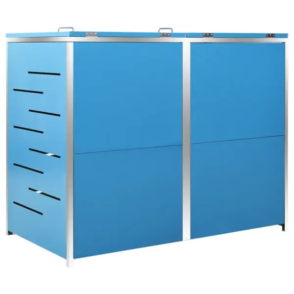 Kahe prügikasti kuur, taevasinine tsingitud teras, lukustatav, 138 x 77,5 x 112,5 cm – 7
