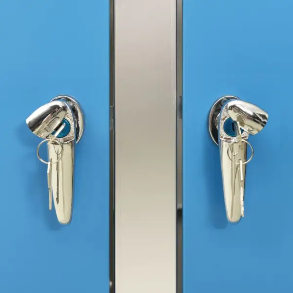 Kahe prügikasti kuur, taevasinine tsingitud teras, lukustatav, 138 x 77,5 x 112,5 cm – 8