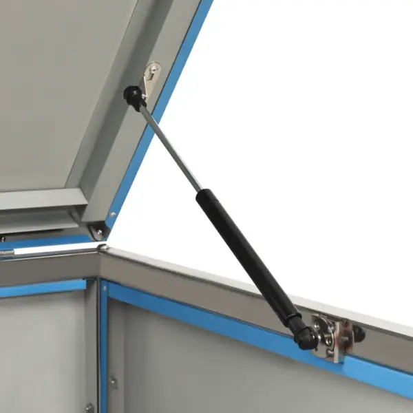 Kahe prügikasti kuur, taevasinine tsingitud teras, lukustatav, 138 x 77,5 x 112,5 cm – 9