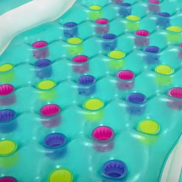 Täispuhutav kahekohaline basseinimadrats joogialusega, mitmevärviline vinüül, 224 x 174 cm, 2 õhukambrit, kandevõime 180 kg – 3