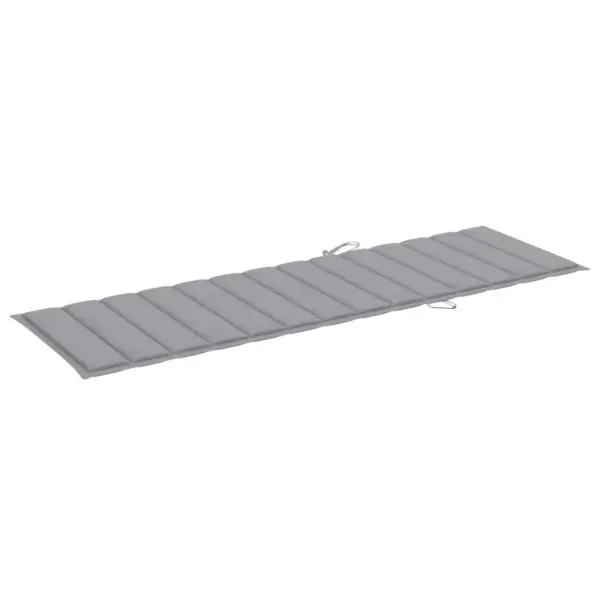 Kahekohaline immutatud männipuidust päevitustool hallide patjadega, reguleeritava seljatoega, 200 x 138 cm - 5