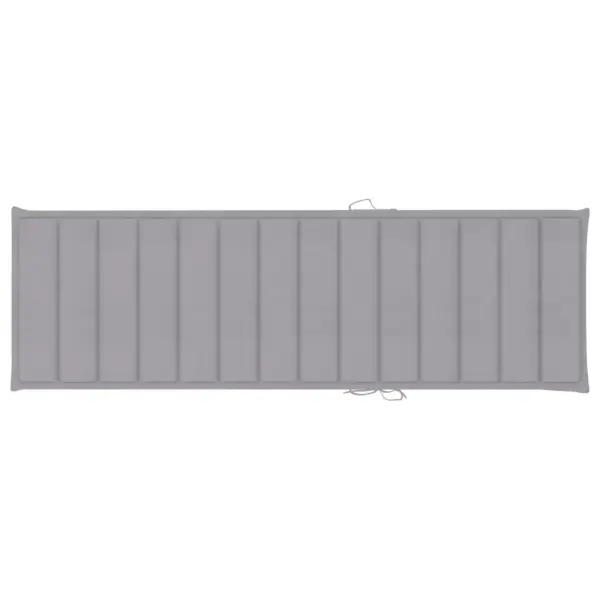 Kahekohaline immutatud männipuidust päevitustool hallide patjadega, reguleeritava seljatoega, 200 x 138 cm - 6