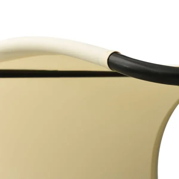 Kahekohaline kiikuv päevitusvoodi varjuga, tekstileen ja teras, must ja kreemjasvalge, 139 x 180 x 170 cm – 5