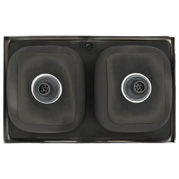 Kahe kausiga köögivalamu äravoolukomplektiga, roostevaba teras, hõbedane, töötasapinnale, 800 x 500 x 155 mm – 8