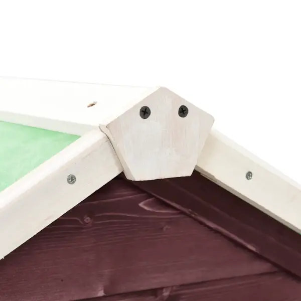 Kahekorruseline kuusepuidust küülikupuur veekindla katusega, kohvipruun ja valge, 140 x 63 x 120 cm – 8