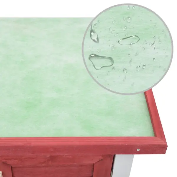 Kahekorruseline õueküülikupuur 4 uksega, punane-valge, 90 x 45 x 90 cm – 7